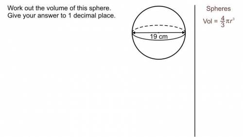 Work out the volume of this sphere?
