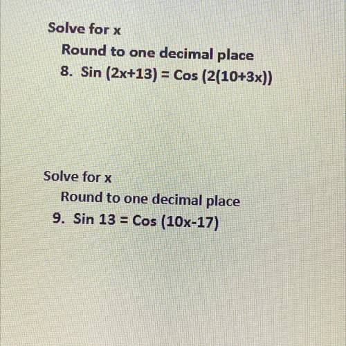 Solve for x , Round to one decimal place.