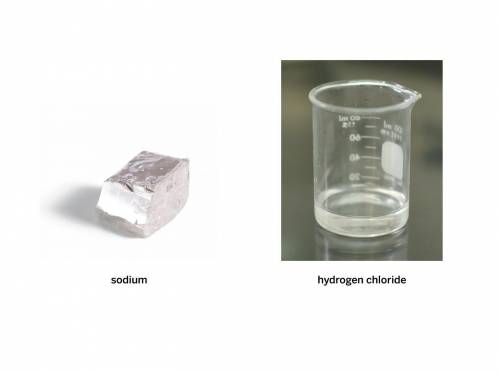 Observe the image of hydrogen chloride. List the properties you see.