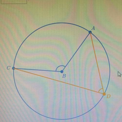 A circle is centered on point B. Points A, C and D lie on its circumference.

If ZADC measures 61°