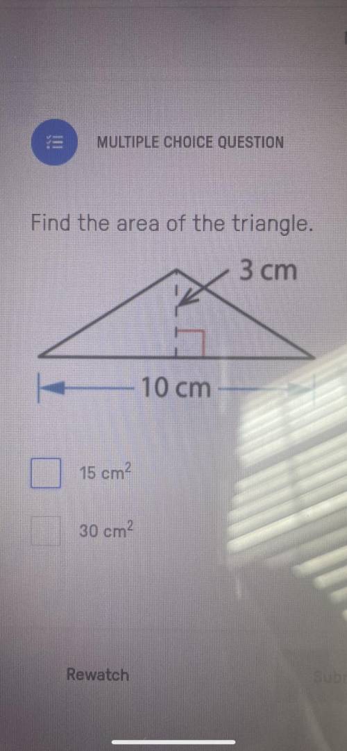 Can anyone teach me the area of a triangle?