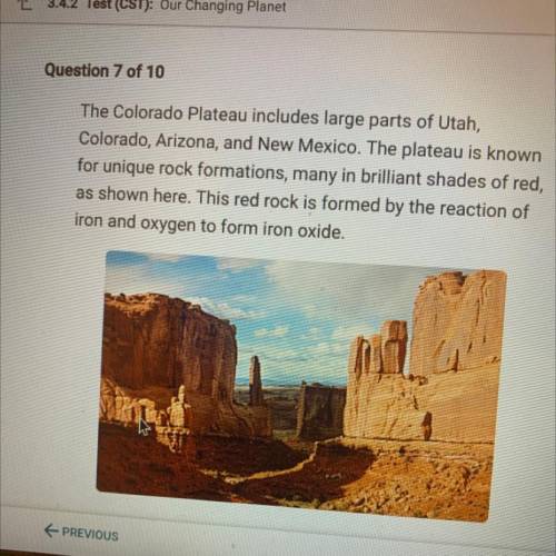 Which type of weathering has occurred to cause the rock within the Colorado plateau to become red?