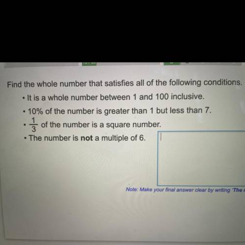 Find the whole number that satisfies all of the following conditions.

• It is a whole number betw
