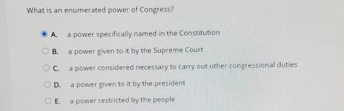 What is an enumerated power of Congress?