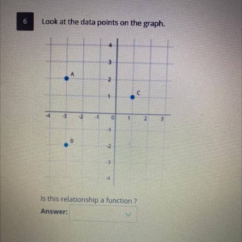 Look at the data points on the graph
Is this relationship a function?