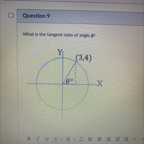 What is the tangent ratio of angle 0? Plz Solve ASAP!