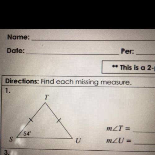 PLS HELP MY HWS DUE IN 30 MINS AND PLS SHOW WORK TY 
find each missing measure 
m
m