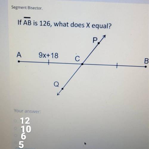 If AB is 126, what does x equal? HELPPP