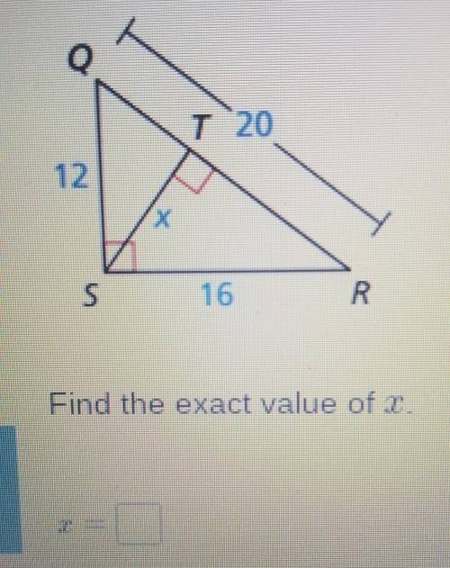 Find the exact value of x.