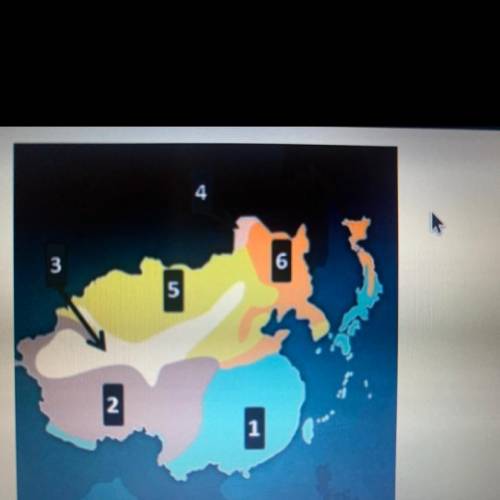 Look at the map above. Which of the following climate regions is located in East Asia?

A. tropica