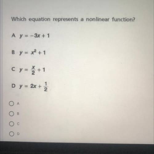 Which equation represents a nonlinear equation