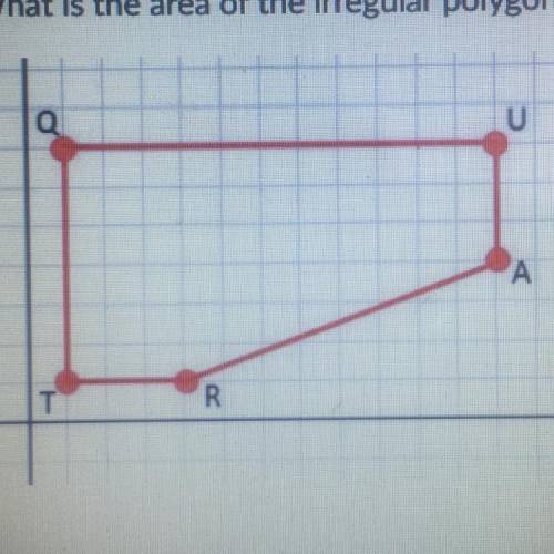 What is the area of the irregular polygon QUART?