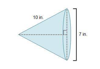 What is the lateral surface area of a cone that has a diameter of 7 inches and a slant height of 10