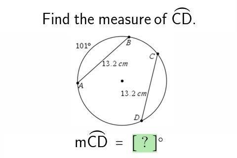 FIND THE MEASURE OF CD
PLEASE HELP