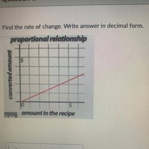 Find the rate of change Write in Decinal form
