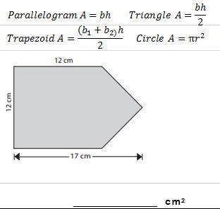 I need help with this math question. What is the Area of this shape?