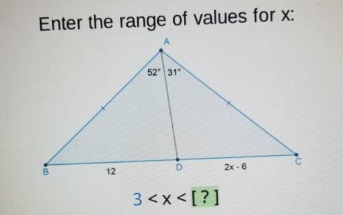 THIS IS DUE IN 5 MINUTES PLEASEEEEEnter the range of values for x: 3 < x < [?]
