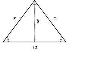 Find the value of x in the isosceles triangle shown below.
please help owo