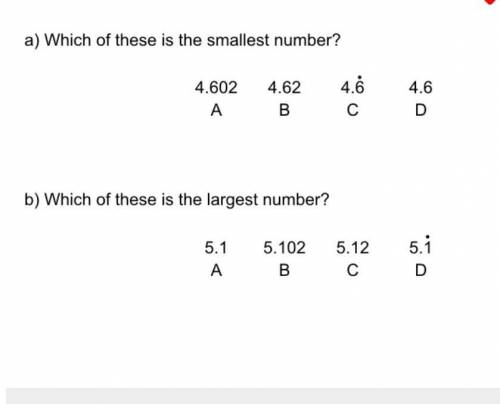 Which of these is the smallest number & which of these is the largest number