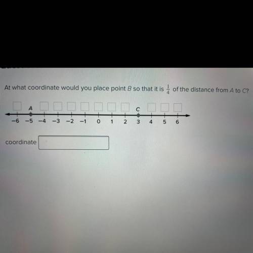 At what coordinate would you place point B so that it is 1/4 of the distance from A to C?
