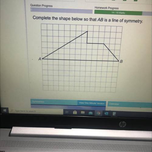 Complete the shape below so that AB is a line of symmetry
to