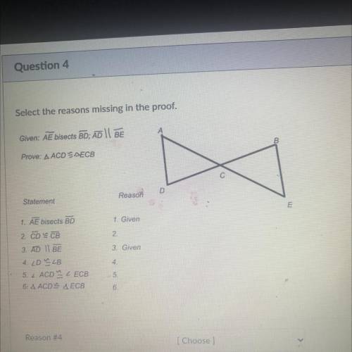 Will give brainless if you answer now

1. Reason # 4 angle D same as angle B 
Reason # 6 angle ACD