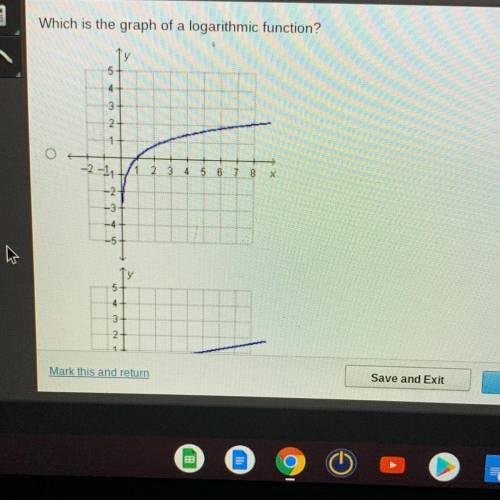Which is the graph of a logarithmic function?
this is timed!!