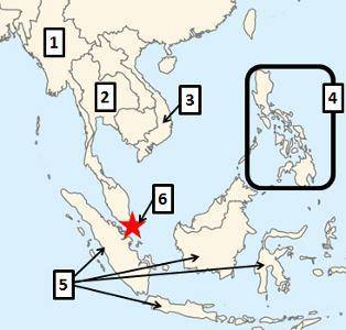Analyze the map below and answer the question that follows.

A political map of Southeast Asia. Co