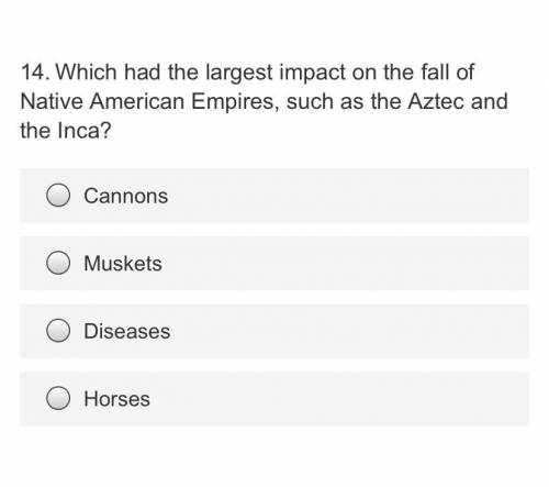 Which had the largest impact on the fall of Native American Empires, such as the Aztec and the Inca