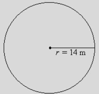 Determine the area of the following circle.

Question 2 options:
196π m2
14π m2
28π m2
14π cm2