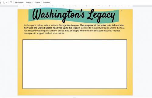 Write a paragraph on how the U.S lived up to Washington's legacy. It must include where the U.S has