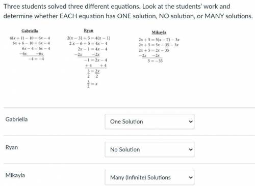 Which of the following:

1 One Solution.
2 No Solution.
3 Many (Infinite) Solution.
Goes into the
