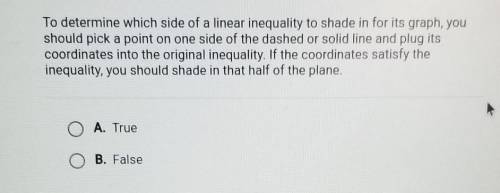 To determine which side of a linear inequality to shade in for its graph, you should pick a point o