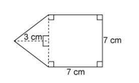 What is the area of this figure?
38.5 cm²
49 cm² - 
59.5 cm² 
70 cm²