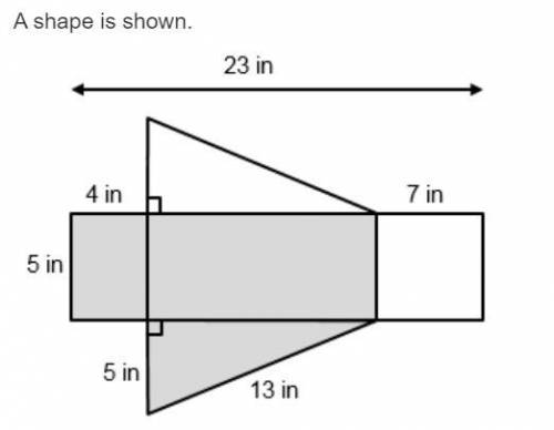 What is the area, in square inches, of the shaded part of the shape?

A.110 square inches
B.48 squ