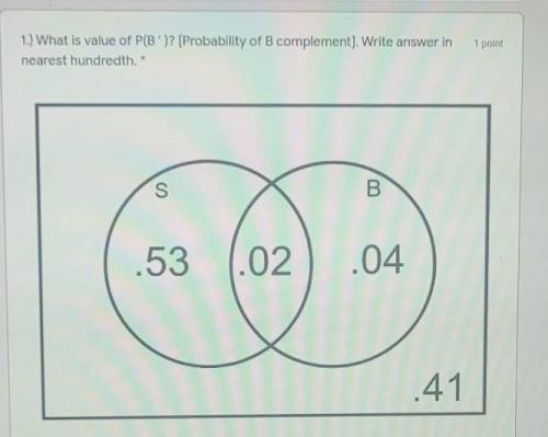 What is the value of P(B')? And explain the meaning of P (B')