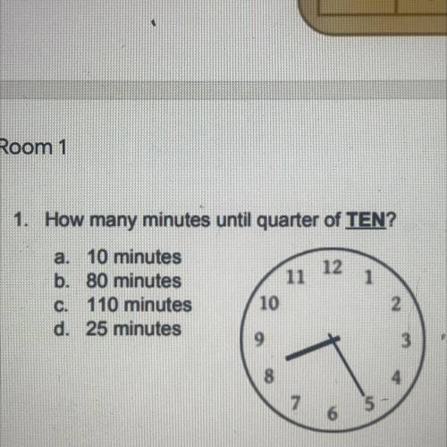 How many minutes until quarter of ten? Pls help