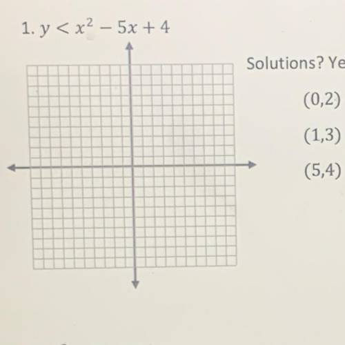 Graph the inequality, include the vertex and roots. determine if the points are included in the sol