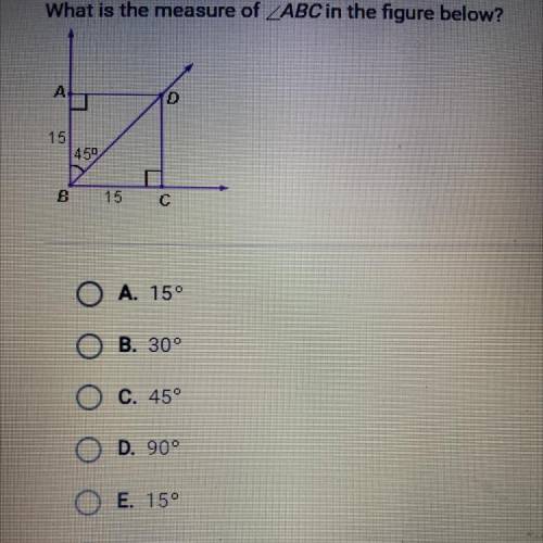 What is the measure of ZABC in the figure below?