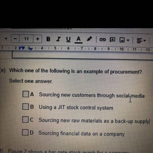 Which one of the following is an example of a procurement?