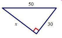 Find the unknown side length x. Write your answer in simplest radical form.

A.35
B.40
C.45
D.48
P