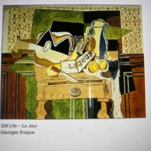 Which is a distinguishing characteristic of Synthetic Cubism found in Still Life - Le Jour by Georg