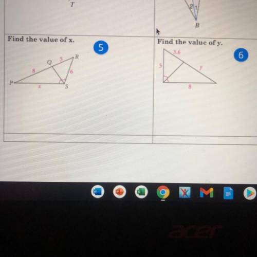 How do i find the value of x and y ?