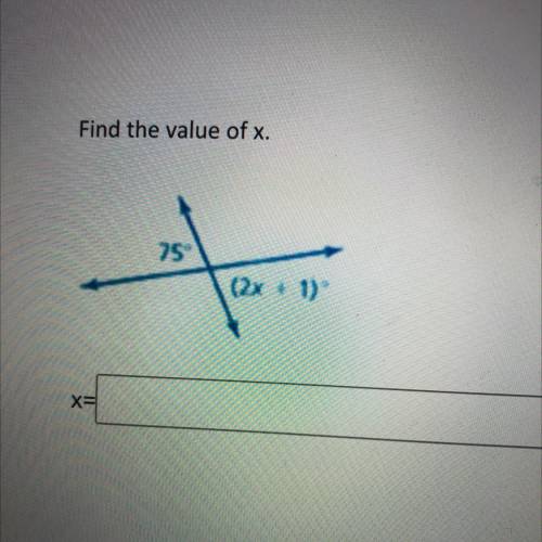 Easy 7th grade math 
Find the value of x.