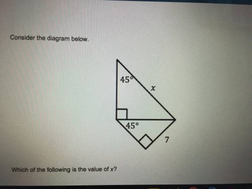 Consider the diagram below which of the following is the value of X