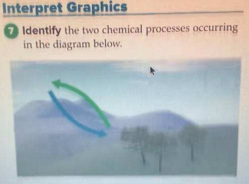 Identify the two chemical process occurring in the diagram.