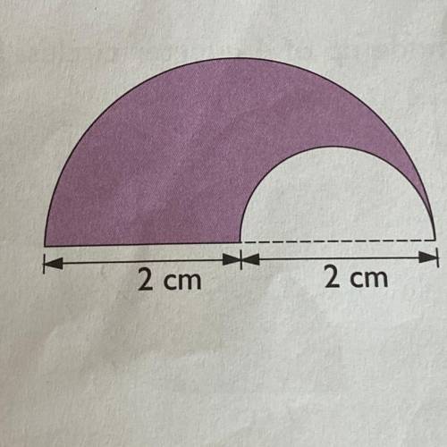 The figure shows two semicircles. Find the area of the shaded part in terms of pi. Please help I wo