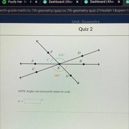 NOTE: Angles not necessarily drawn to size . what is x?