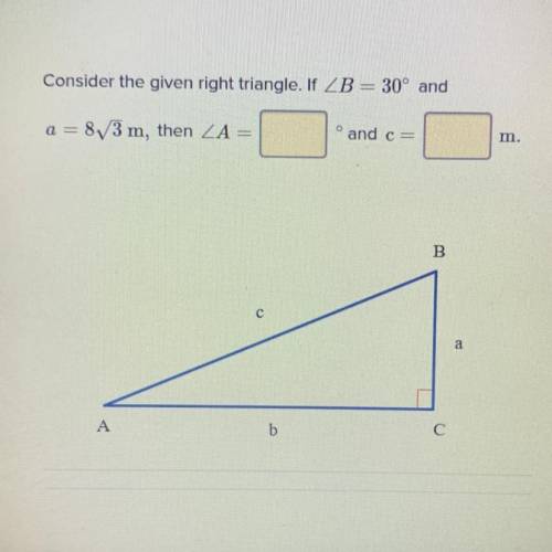 Consider the given right triangle.