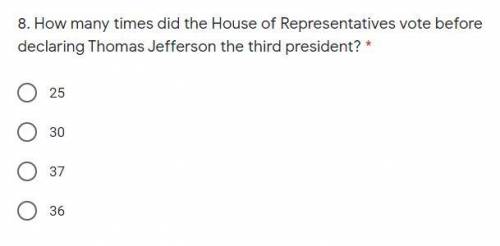How many times did the House of Representatives vote before declaring Thomas Jefferson the third pr